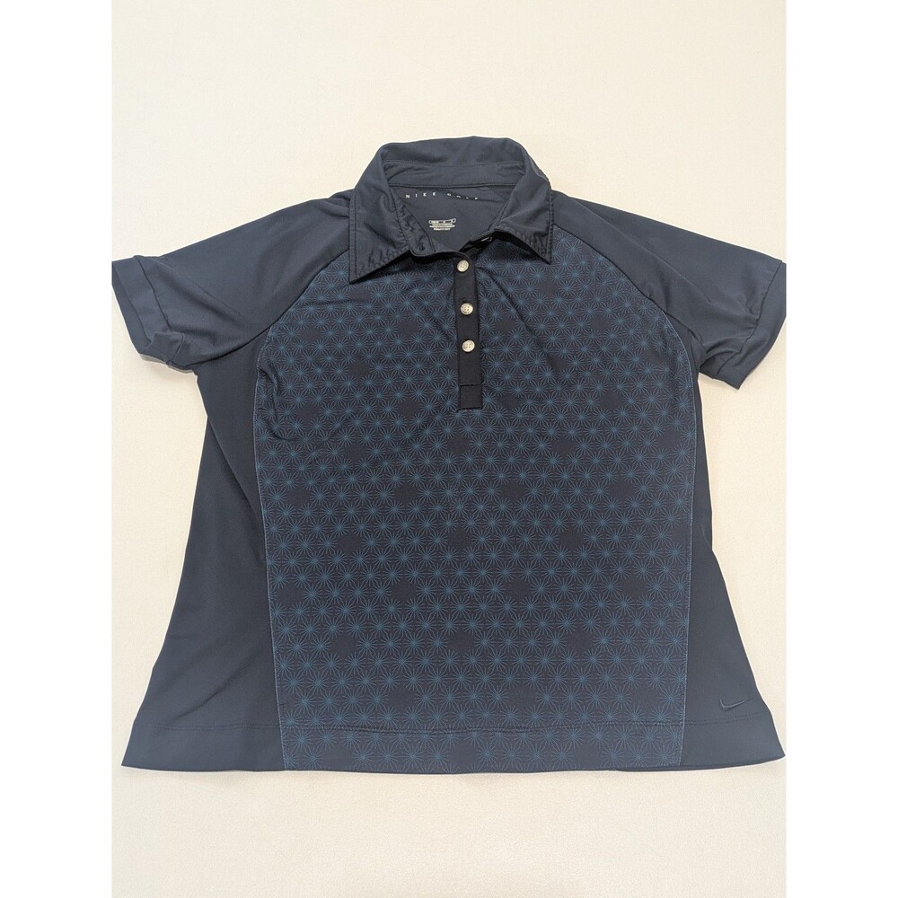Nike Golf Dri-FIT Men’s Medium Blue Pattern Short Sleeve Polo Shirt